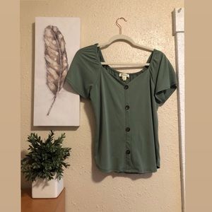 Olive green top